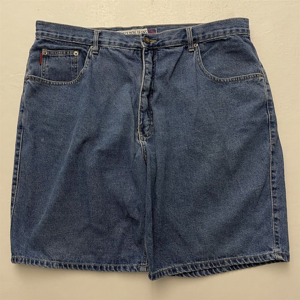 VTG Bugle Boy‎ Jeans 40 x 10" 750 Blue Dark Wash Jean Shorts